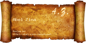 Abel Zina névjegykártya
